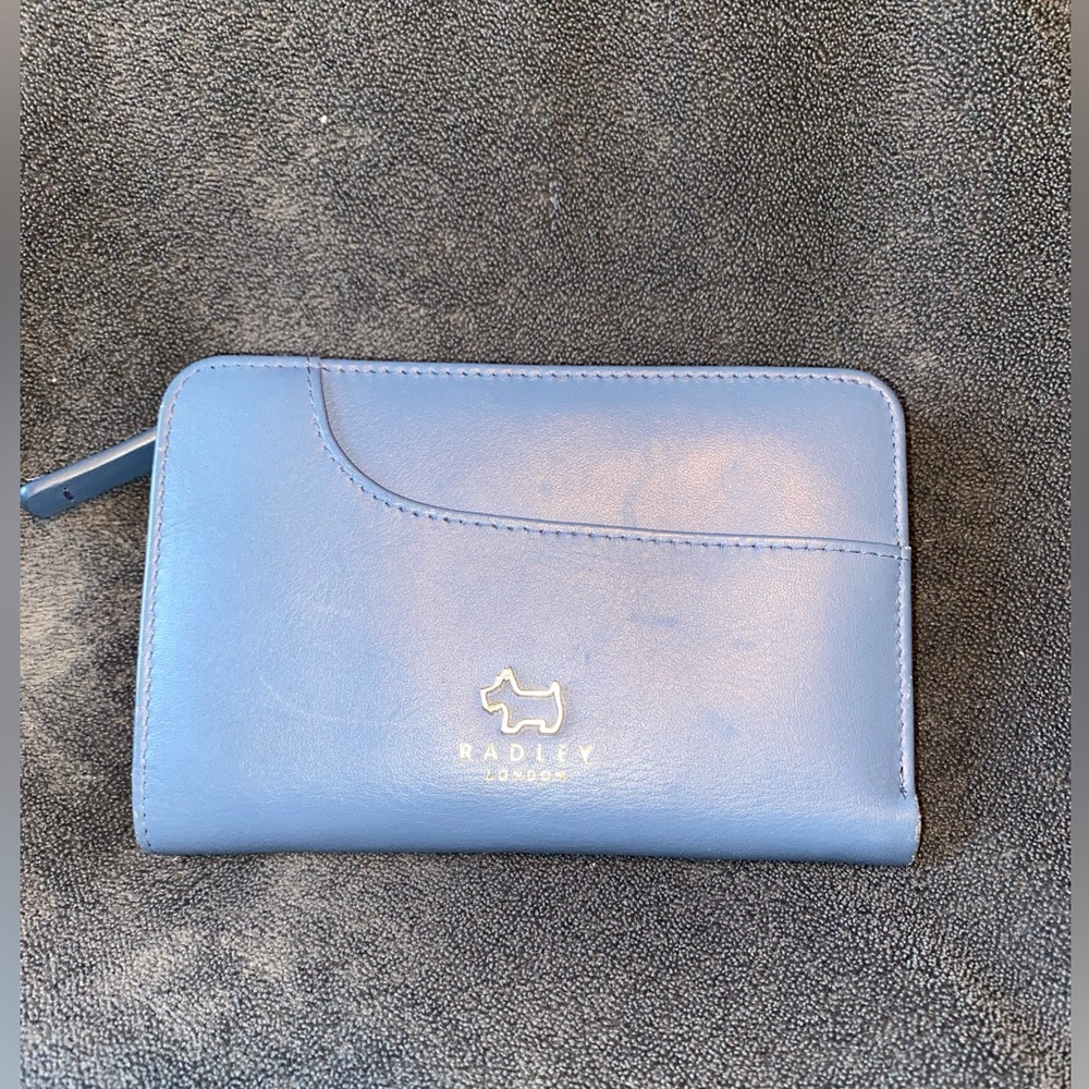 radley blue leather wallet